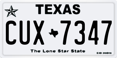 TX license plate CUX7347