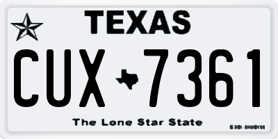 TX license plate CUX7361