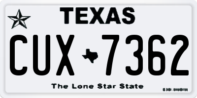 TX license plate CUX7362