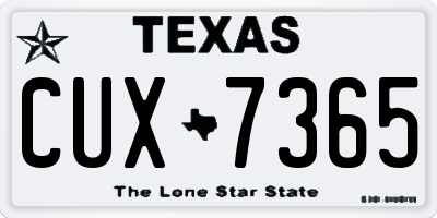 TX license plate CUX7365