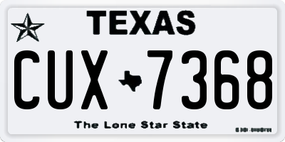 TX license plate CUX7368