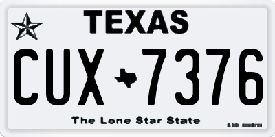 TX license plate CUX7376
