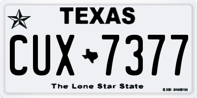 TX license plate CUX7377