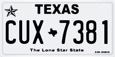 TX license plate CUX7381