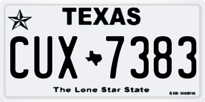 TX license plate CUX7383