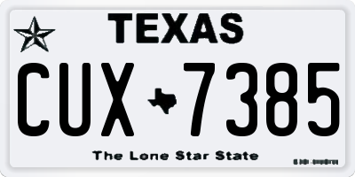 TX license plate CUX7385