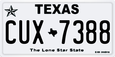 TX license plate CUX7388