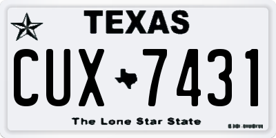 TX license plate CUX7431