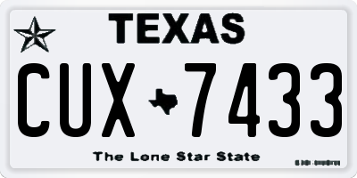 TX license plate CUX7433