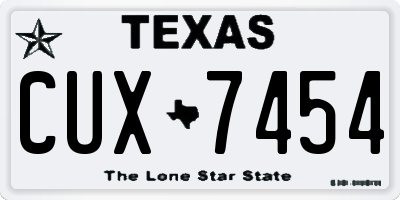 TX license plate CUX7454