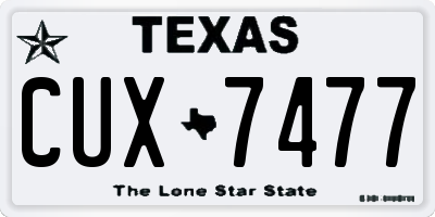 TX license plate CUX7477