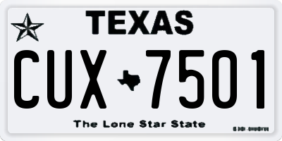TX license plate CUX7501