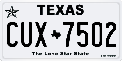 TX license plate CUX7502