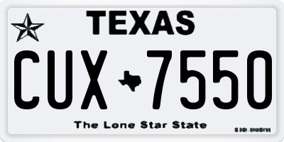 TX license plate CUX7550