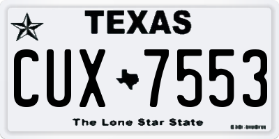 TX license plate CUX7553