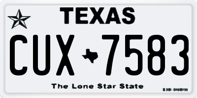 TX license plate CUX7583