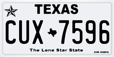 TX license plate CUX7596