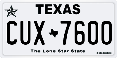 TX license plate CUX7600