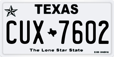 TX license plate CUX7602