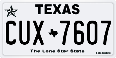TX license plate CUX7607
