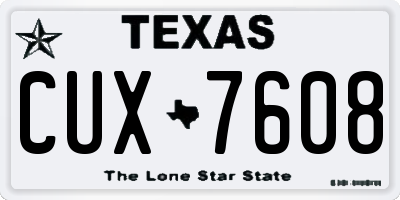 TX license plate CUX7608