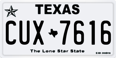 TX license plate CUX7616