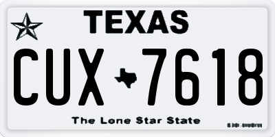 TX license plate CUX7618