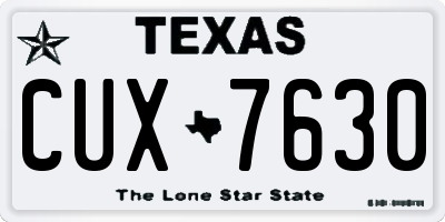 TX license plate CUX7630