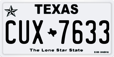 TX license plate CUX7633