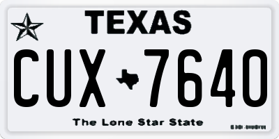 TX license plate CUX7640