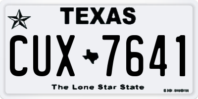 TX license plate CUX7641