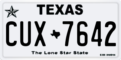 TX license plate CUX7642