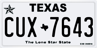 TX license plate CUX7643