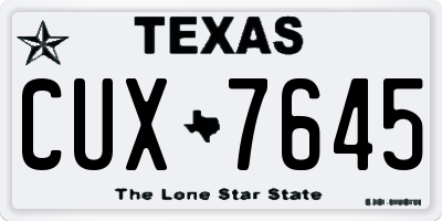 TX license plate CUX7645