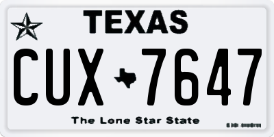 TX license plate CUX7647