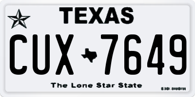 TX license plate CUX7649
