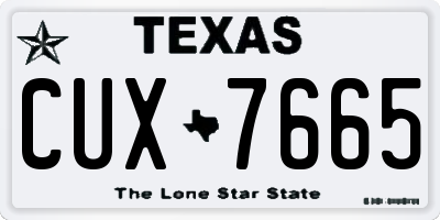 TX license plate CUX7665