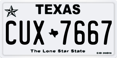 TX license plate CUX7667