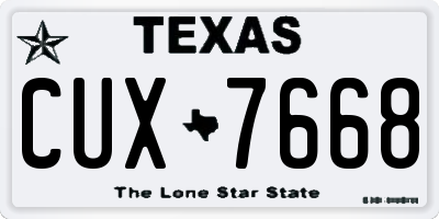 TX license plate CUX7668