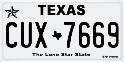 TX license plate CUX7669