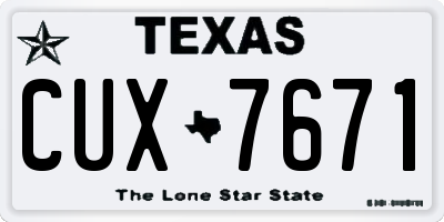 TX license plate CUX7671