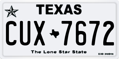 TX license plate CUX7672