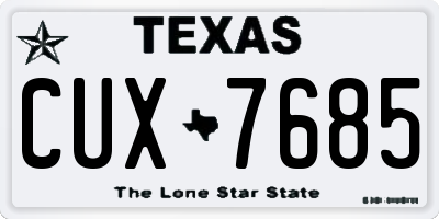 TX license plate CUX7685