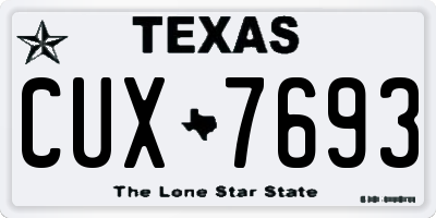 TX license plate CUX7693