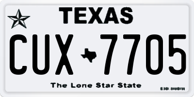 TX license plate CUX7705