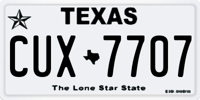 TX license plate CUX7707