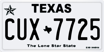 TX license plate CUX7725