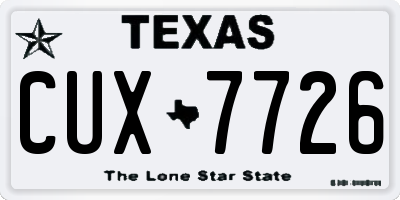 TX license plate CUX7726