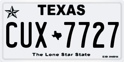 TX license plate CUX7727