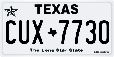 TX license plate CUX7730
